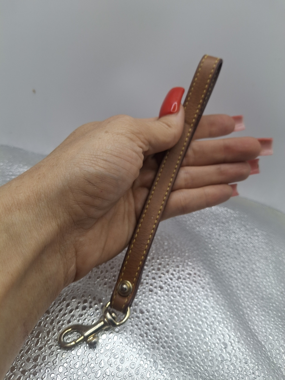 Dooney & Bourke Leather Wristlet Strap in Brown